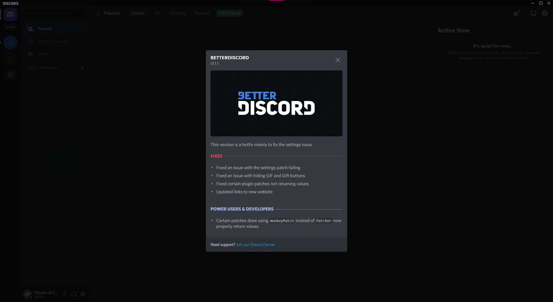 Discord startup screen