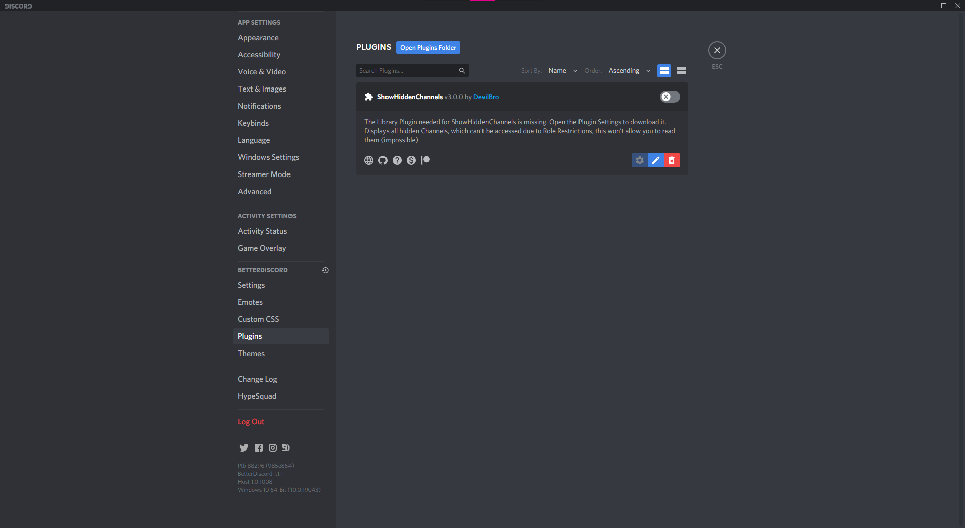 Discord Plugin Loaded